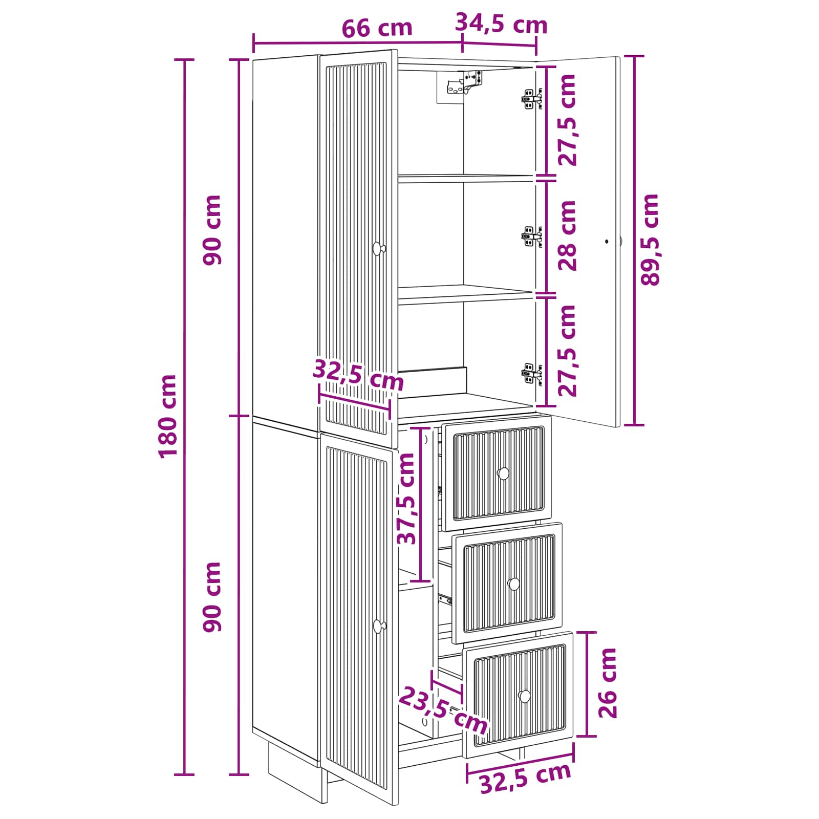 Schrankset 2 stk. Holzwerkstoff