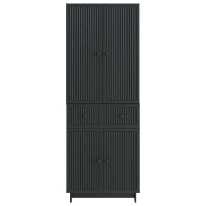 Schrankset 2 stk. Schwarz Holzwerkstoff