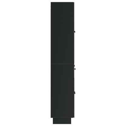 Schrankset 2 stk. Schwarz Holzwerkstoff