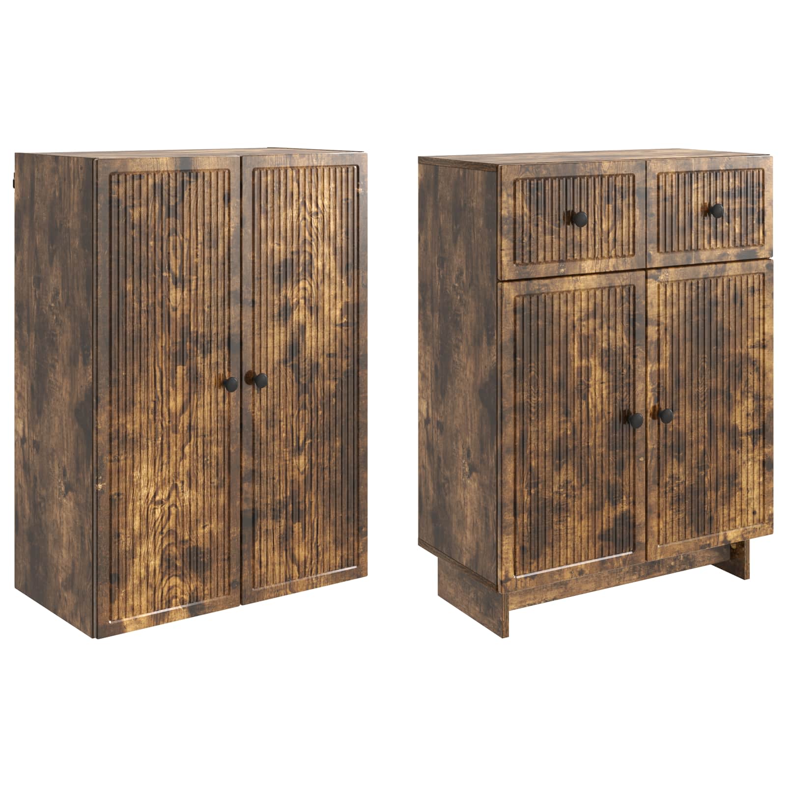 Schrankset 2 stk. Räuchereiche Holzwerkstoff