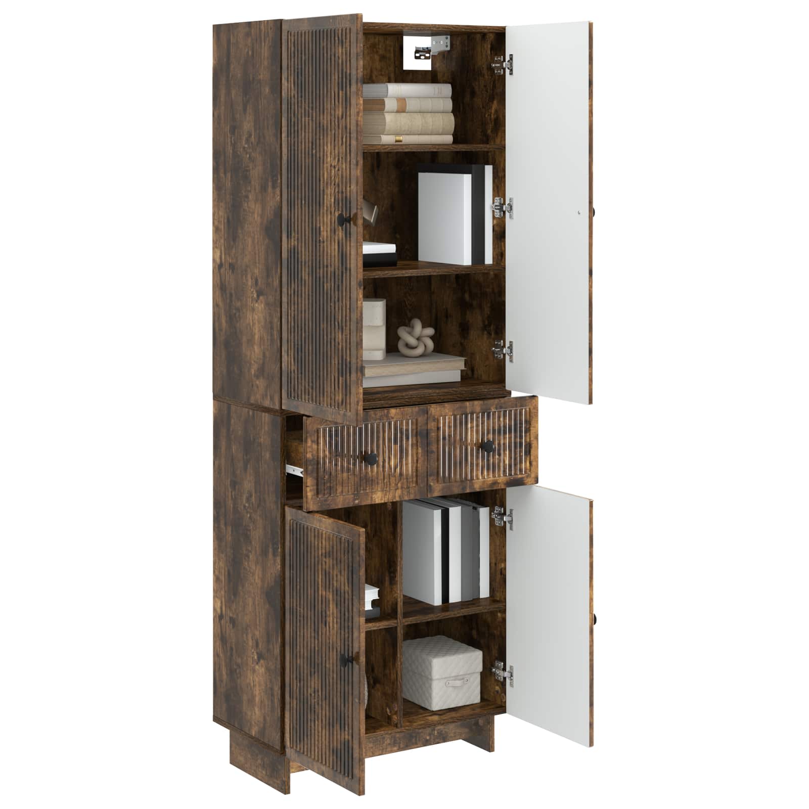 Schrankset 2 stk. Räuchereiche Holzwerkstoff