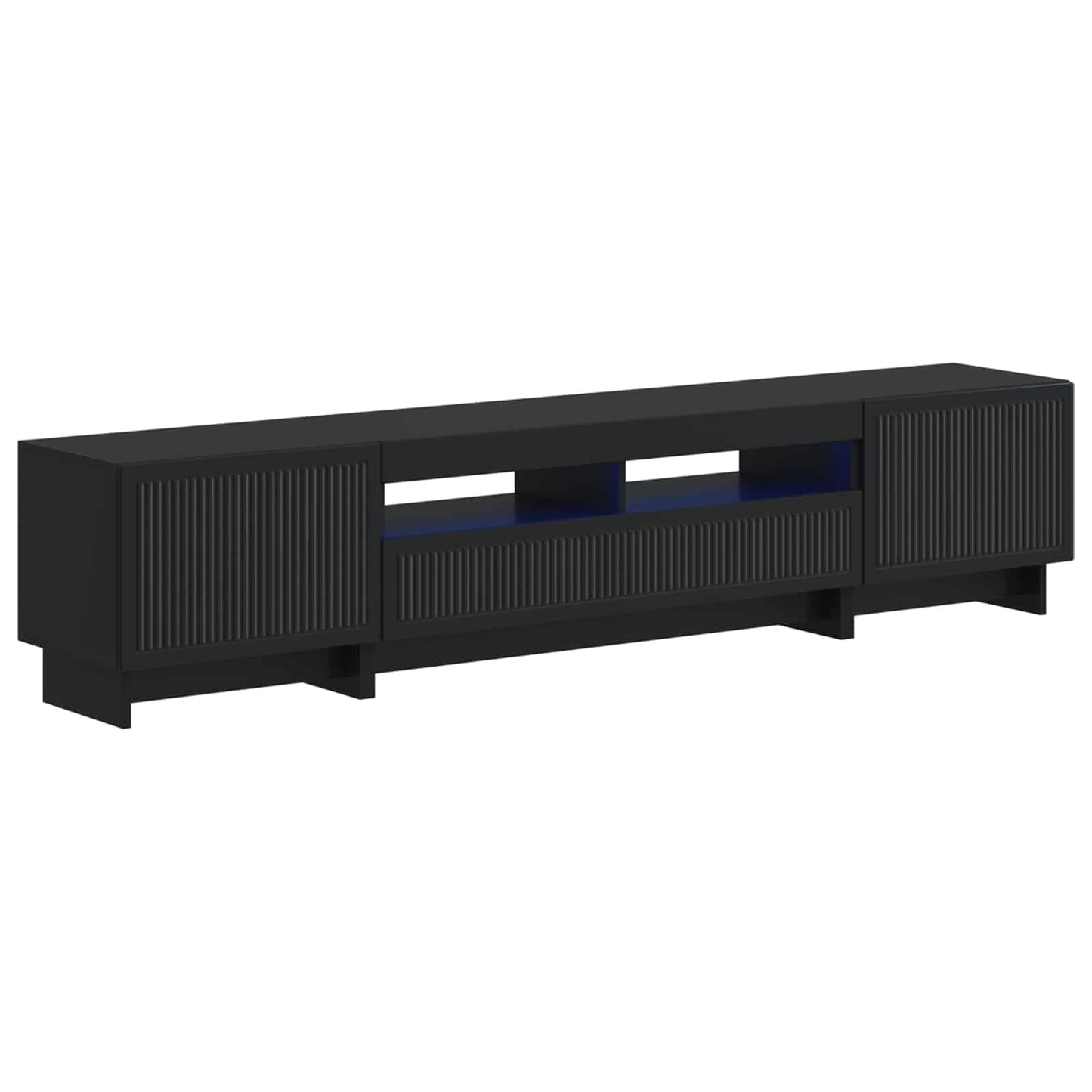 5-teiliges LED TV Schrank Schwarz Holzwerkstoff