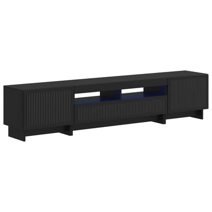 5-teiliges LED TV Schrank Schwarz Holzwerkstoff
