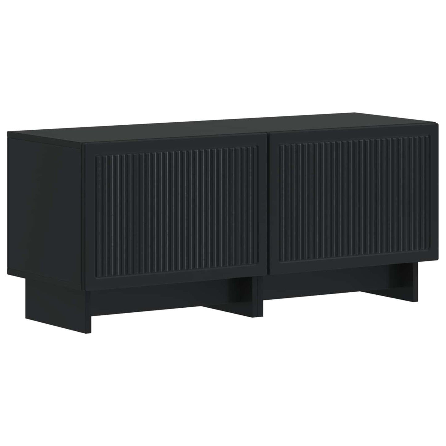 5-teiliges LED TV Schrank Schwarz Holzwerkstoff