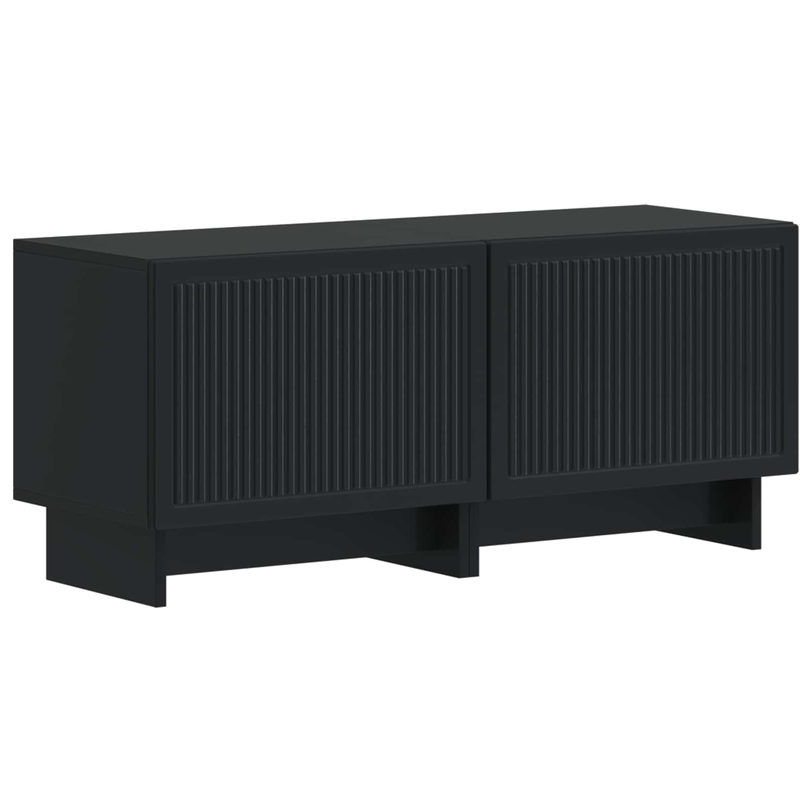5-teiliges LED TV Schrank Schwarz Holzwerkstoff