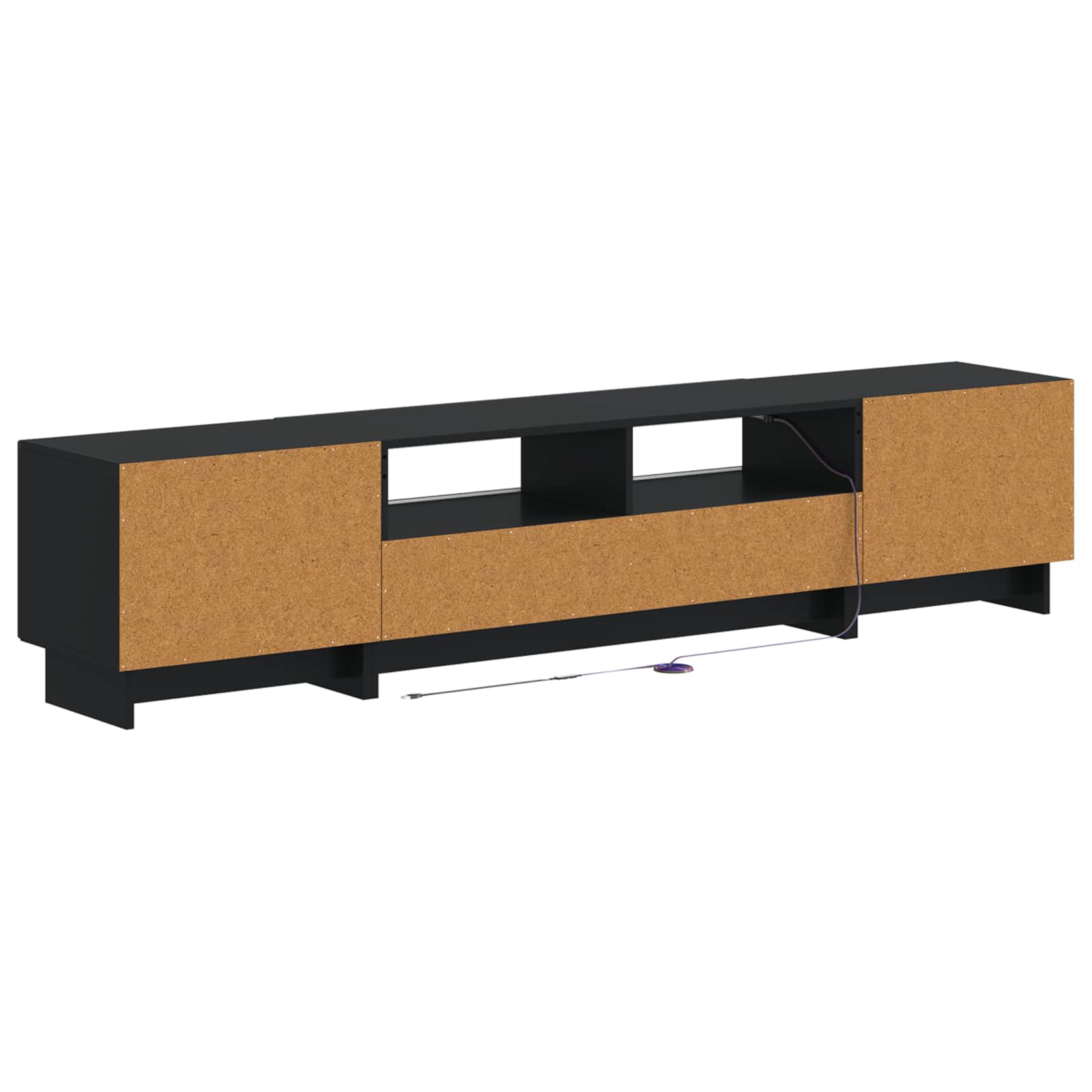 5-teiliges LED TV Schrank Schwarz Holzwerkstoff