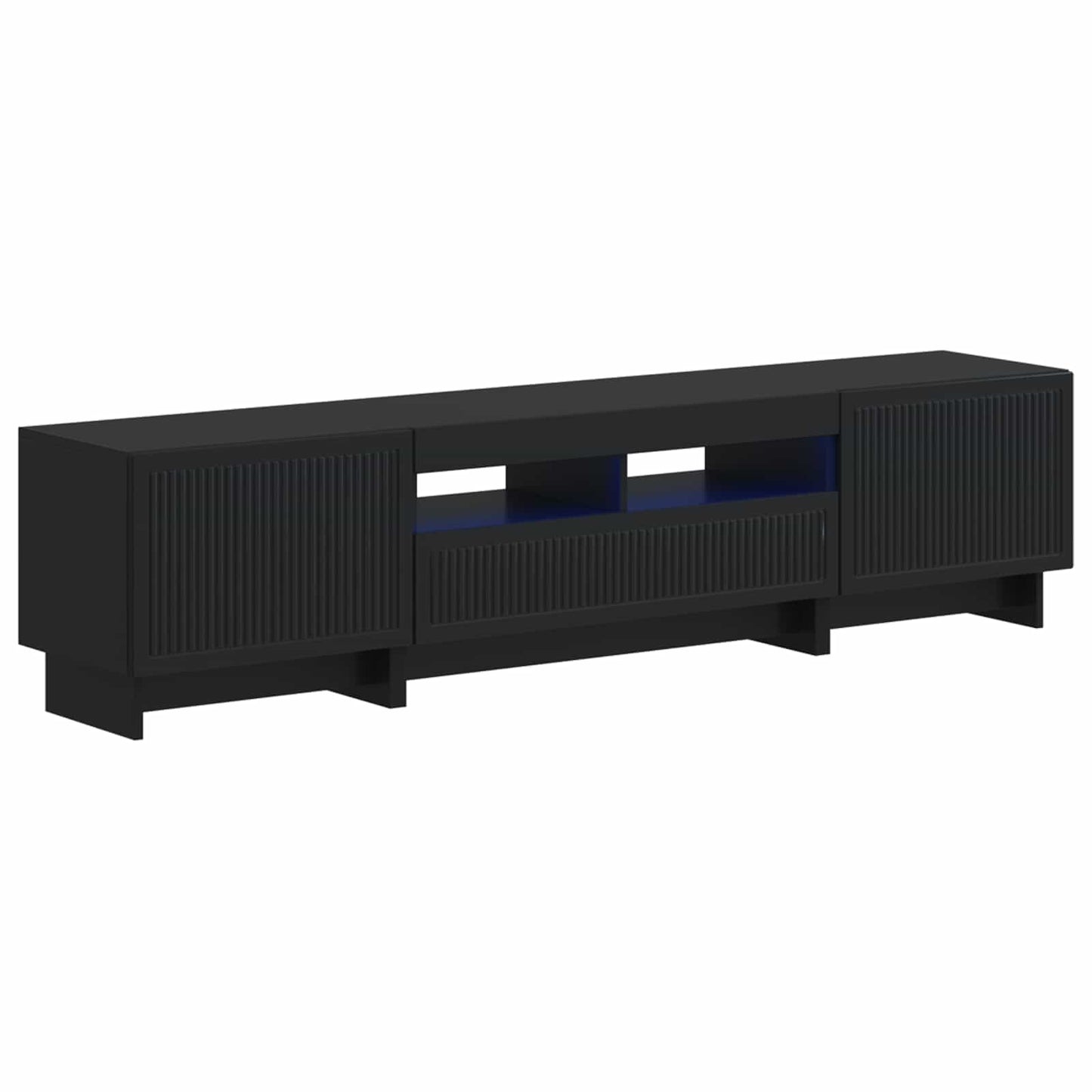 5-teiliges LED TV Schrank Schwarz Holzwerkstoff