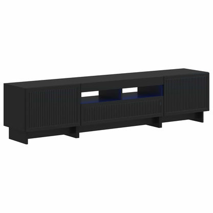 5-teiliges LED TV Schrank Schwarz Holzwerkstoff