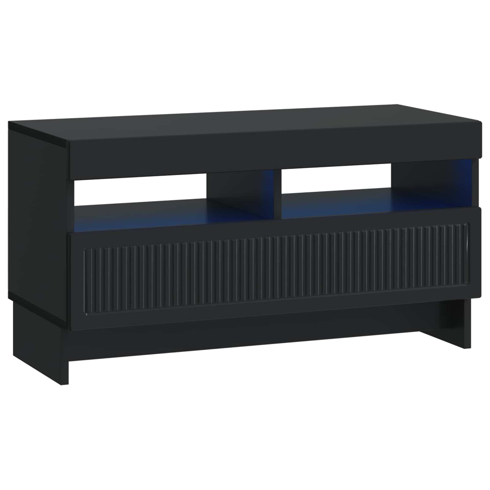 5-teiliges LED TV Schrank Schwarz Holzwerkstoff