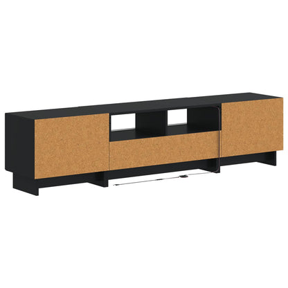 5-teiliges LED TV Schrank Schwarz Holzwerkstoff