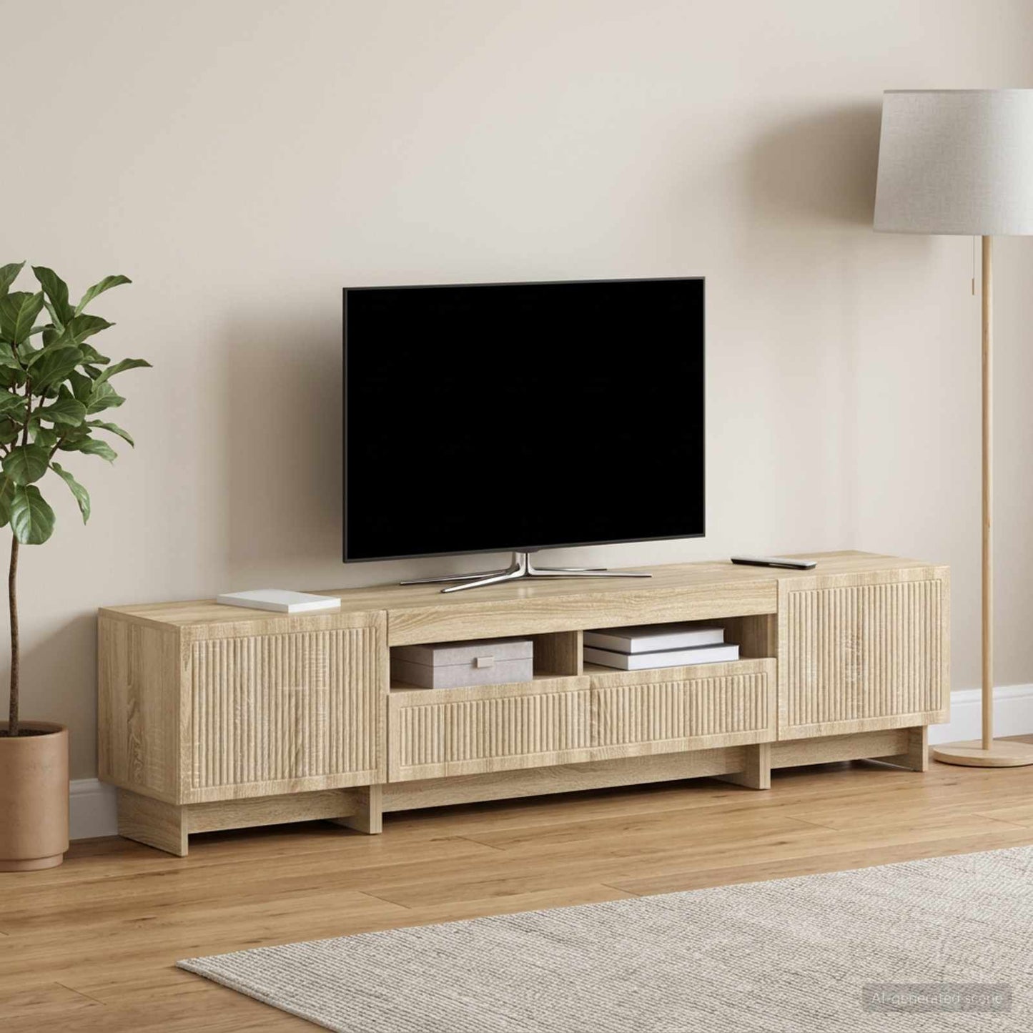 5-teiliges LED TV Schrank Sonoma-Eiche Holzwerkstoff