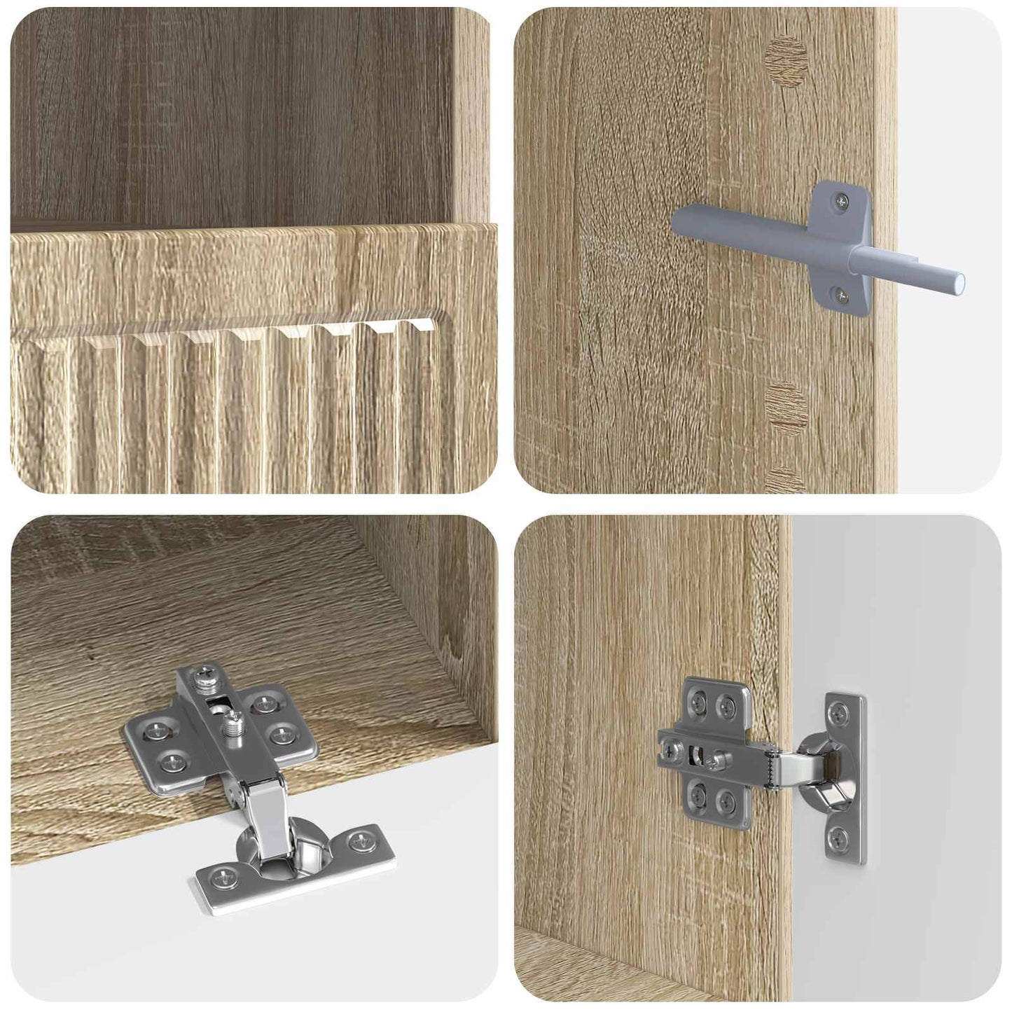 5-teiliges LED TV Schrank Sonoma-Eiche Holzwerkstoff