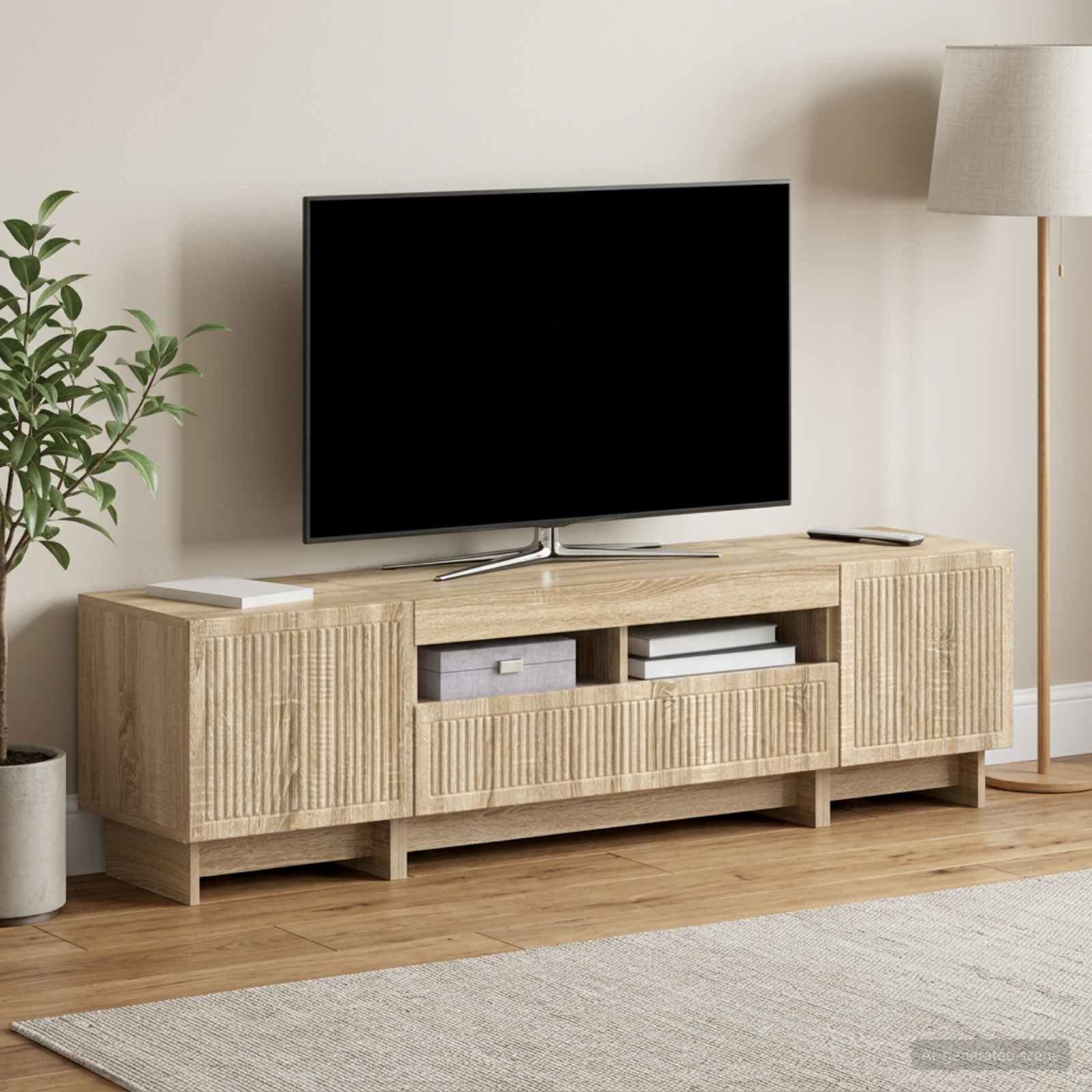 5-teiliges LED TV Schrank Sonoma-Eiche Holzwerkstoff