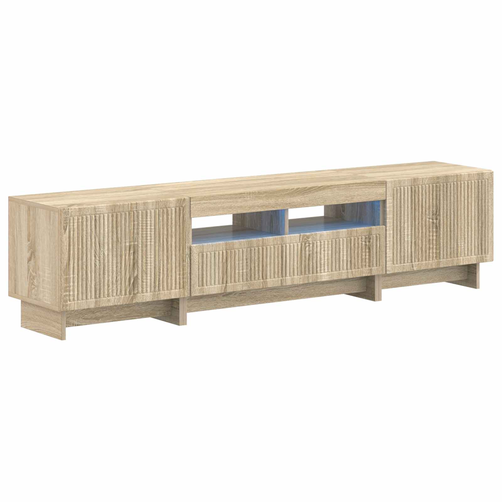 5-teiliges LED TV Schrank Sonoma-Eiche Holzwerkstoff