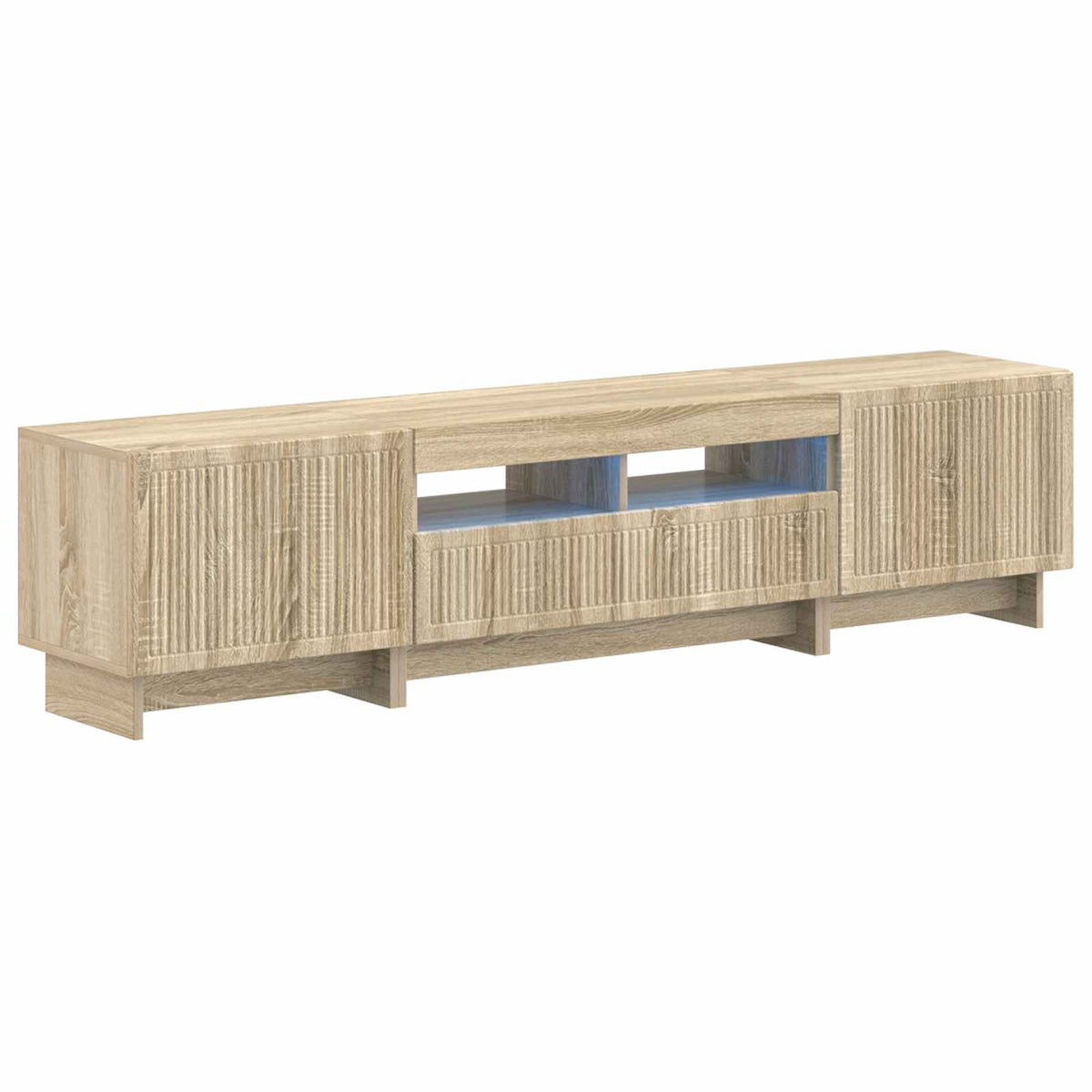 3-teiliges LED TV Regal EDE Sonoma-Eiche Holzwerkstoff
