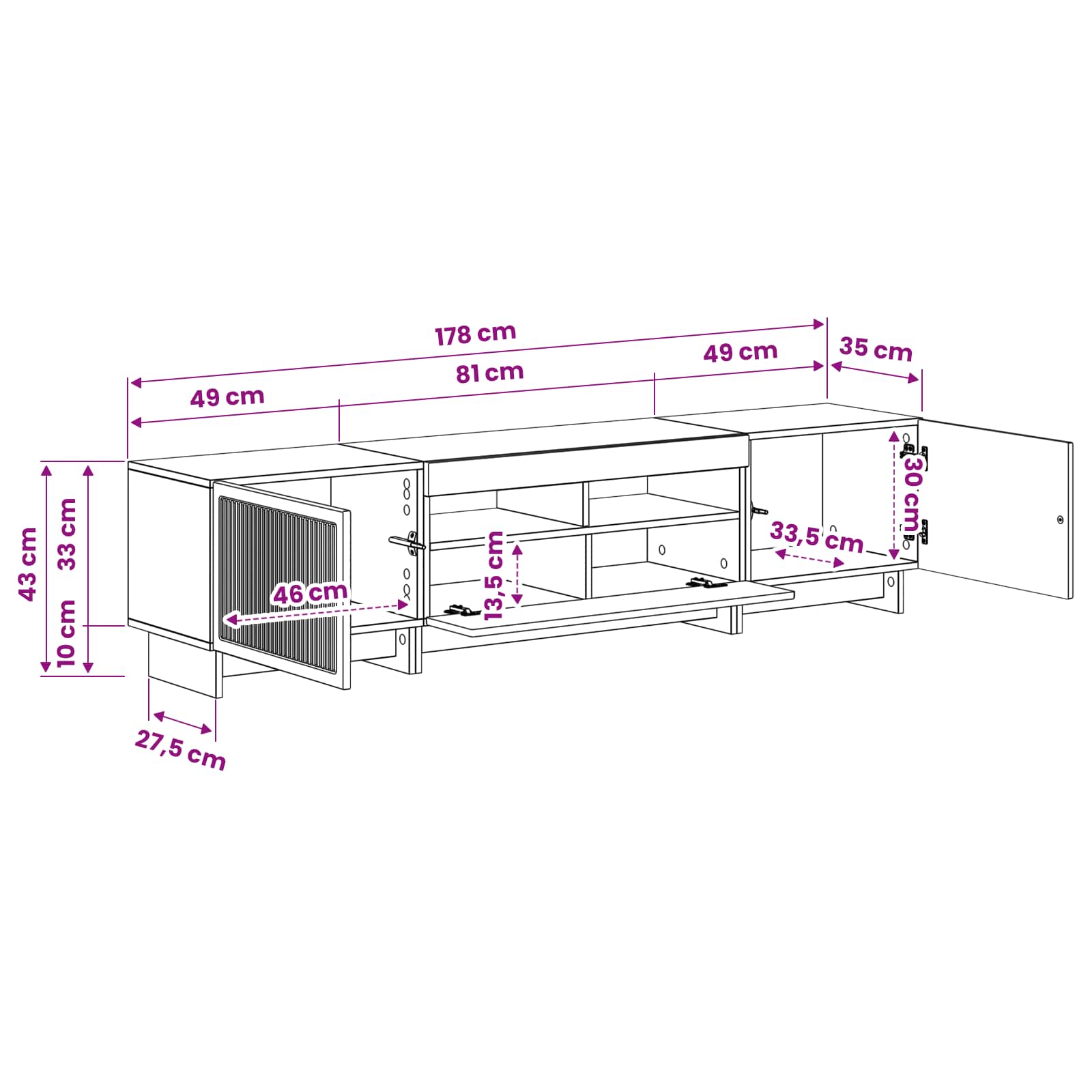 5-teiliges LED TV Schrank Sonoma-Eiche Holzwerkstoff