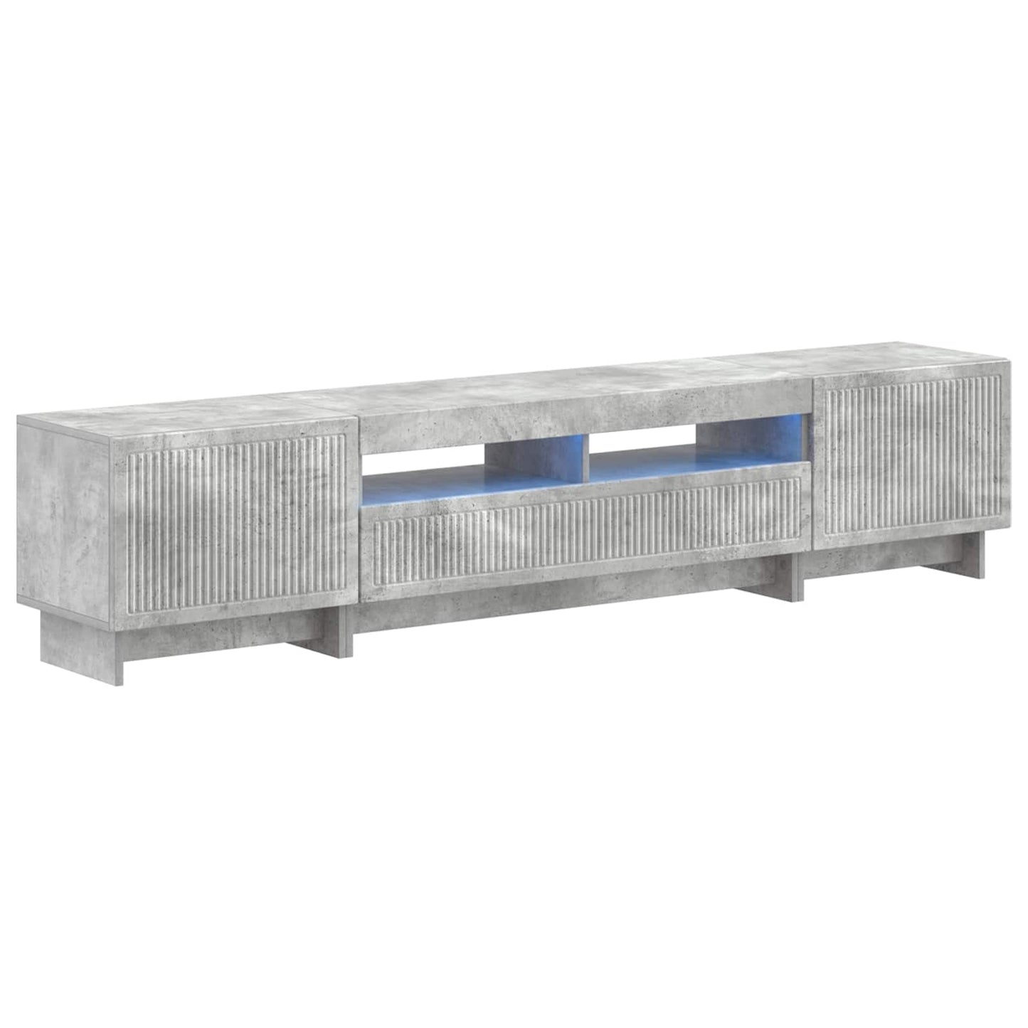 5-teiliges LED TV Schrank Betongrau Holzwerkstoff