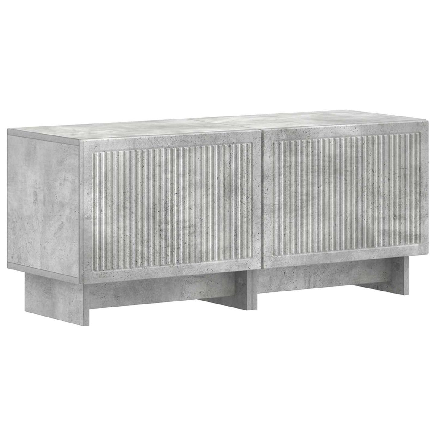 5-teiliges LED TV Schrank Betongrau Holzwerkstoff
