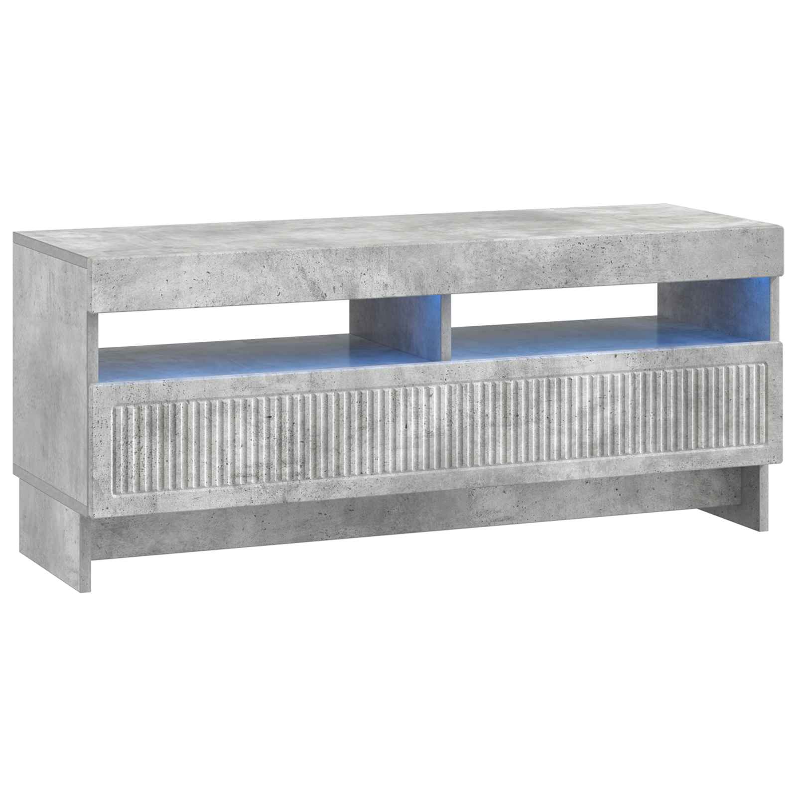 5-teiliges LED TV Schrank Betongrau Holzwerkstoff