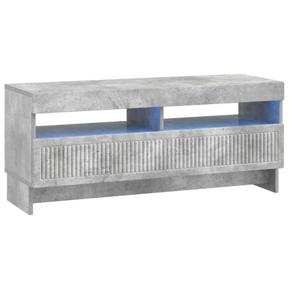 5-teiliges LED TV Schrank Betongrau Holzwerkstoff