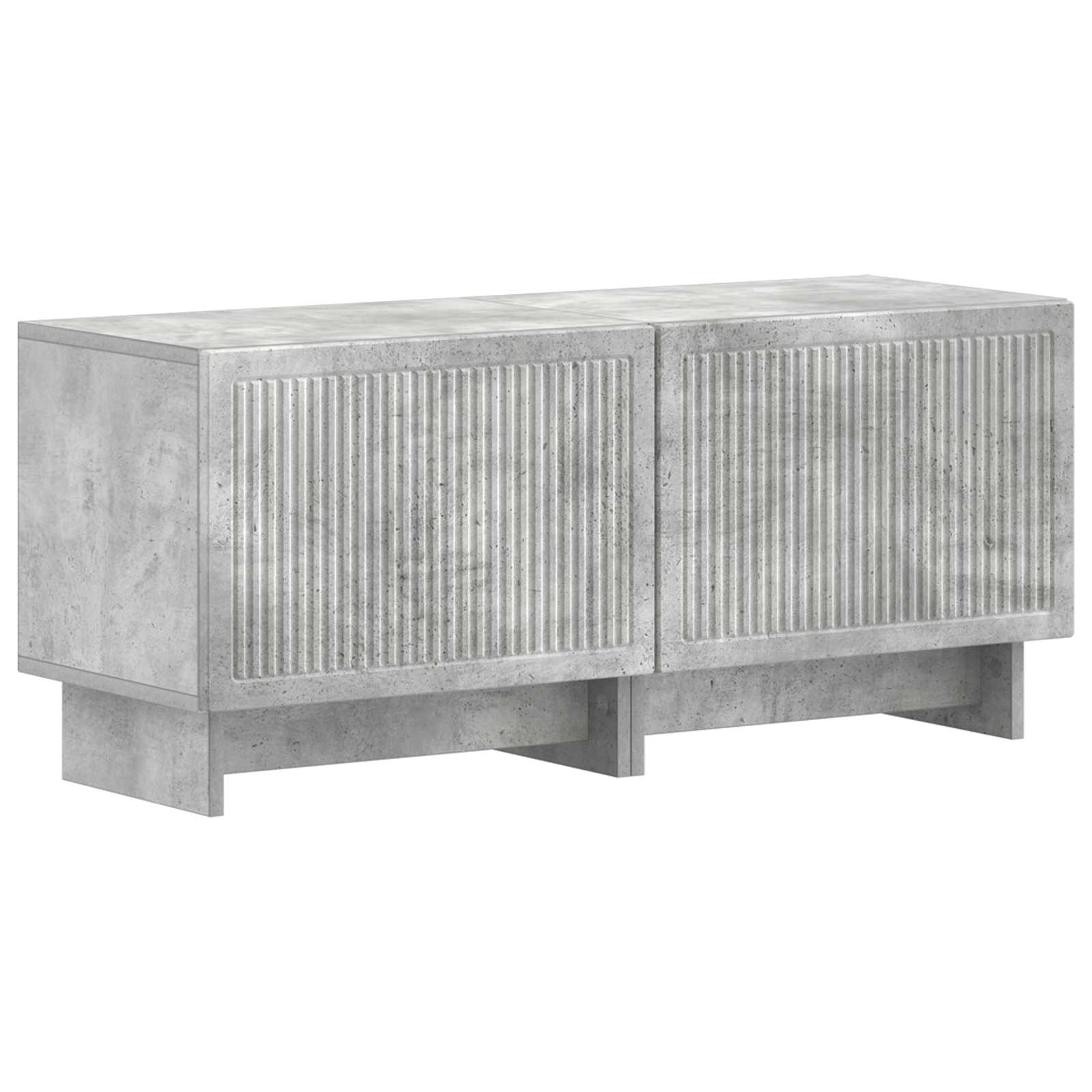 5-teiliges LED TV Schrank Betongrau Holzwerkstoff