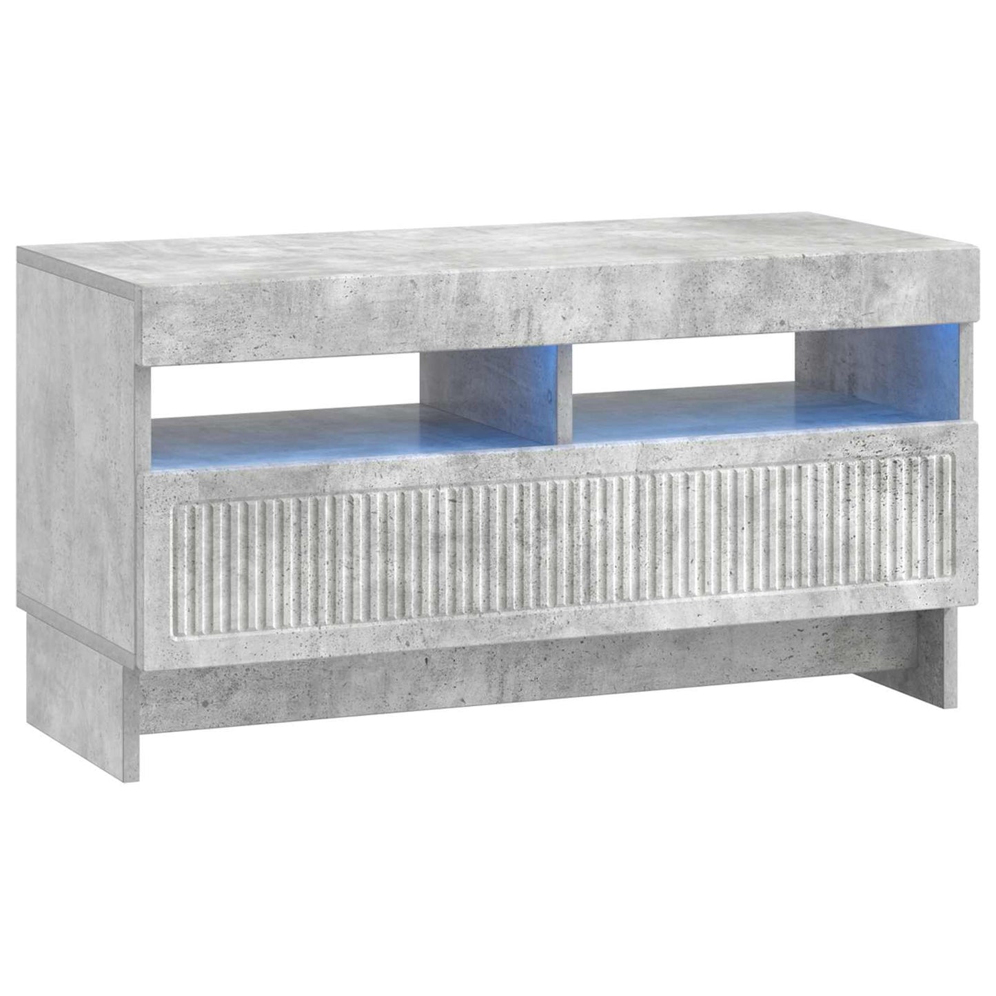 5-teiliges LED TV Schrank Betongrau Holzwerkstoff