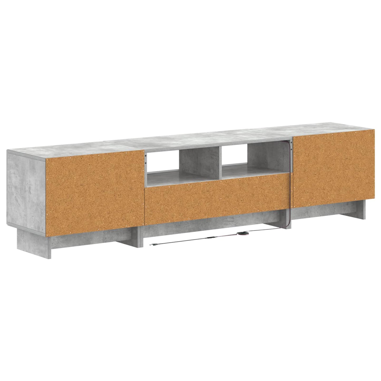 5-teiliges LED TV Schrank Betongrau Holzwerkstoff