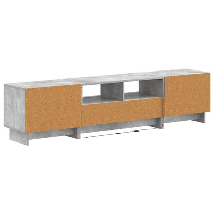 5-teiliges LED TV Schrank Betongrau Holzwerkstoff