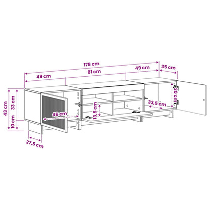 5-teiliges LED TV Schrank Betongrau Holzwerkstoff
