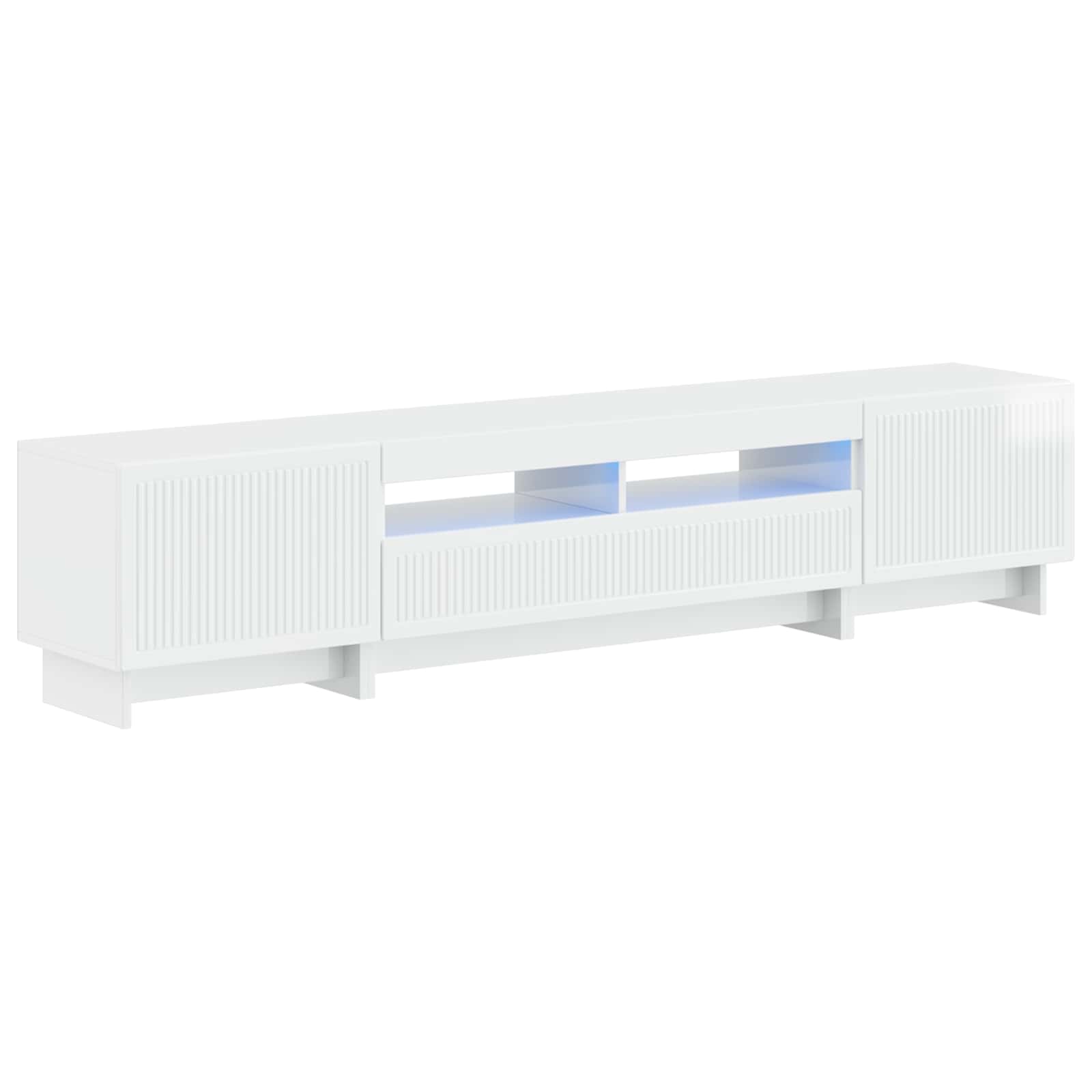 5-teiliges LED TV Schrank Hochglanz Weiß Holzwerkstoff