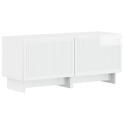 5-teiliges LED TV Schrank Hochglanz Weiß Holzwerkstoff