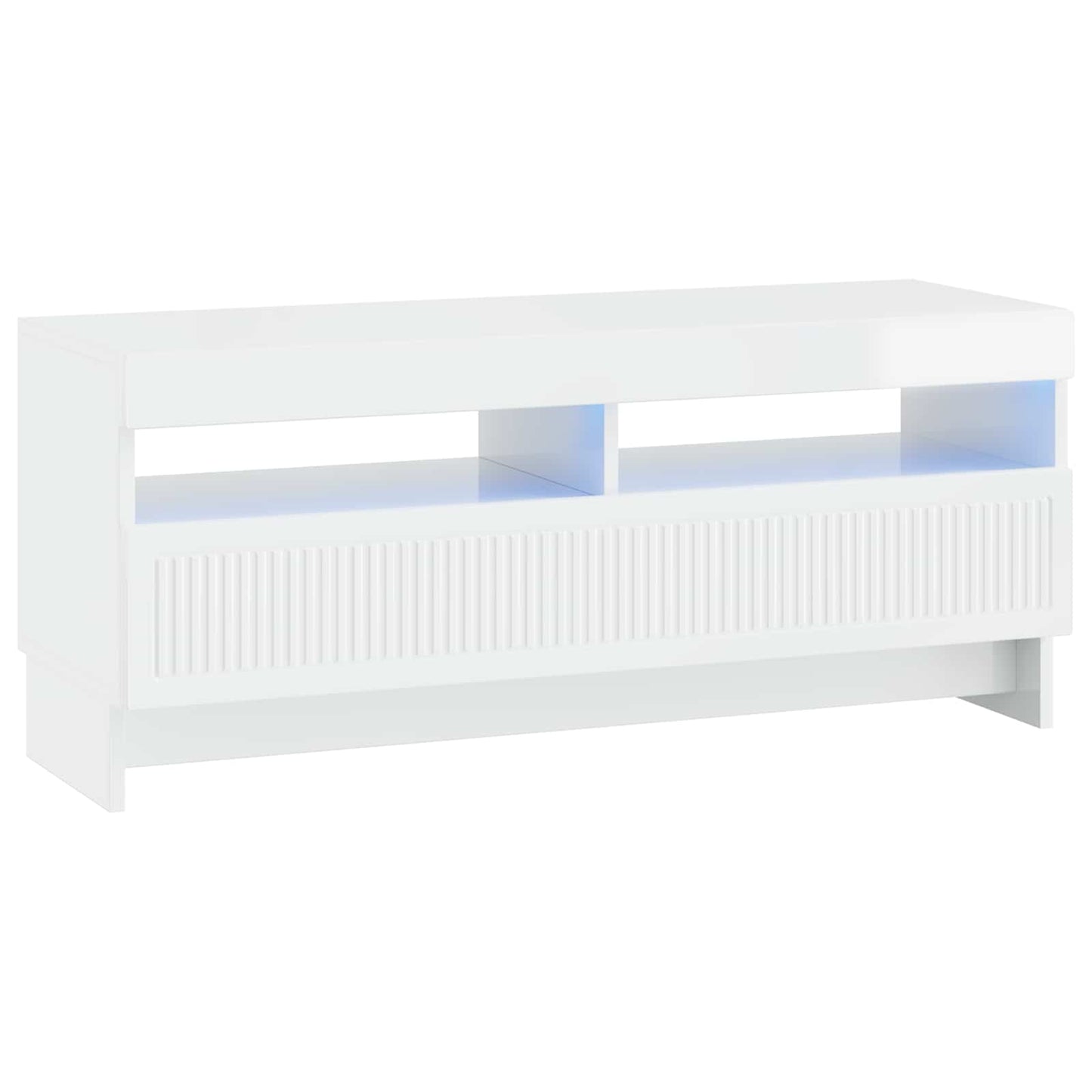 5-teiliges LED TV Schrank Hochglanz Weiß Holzwerkstoff