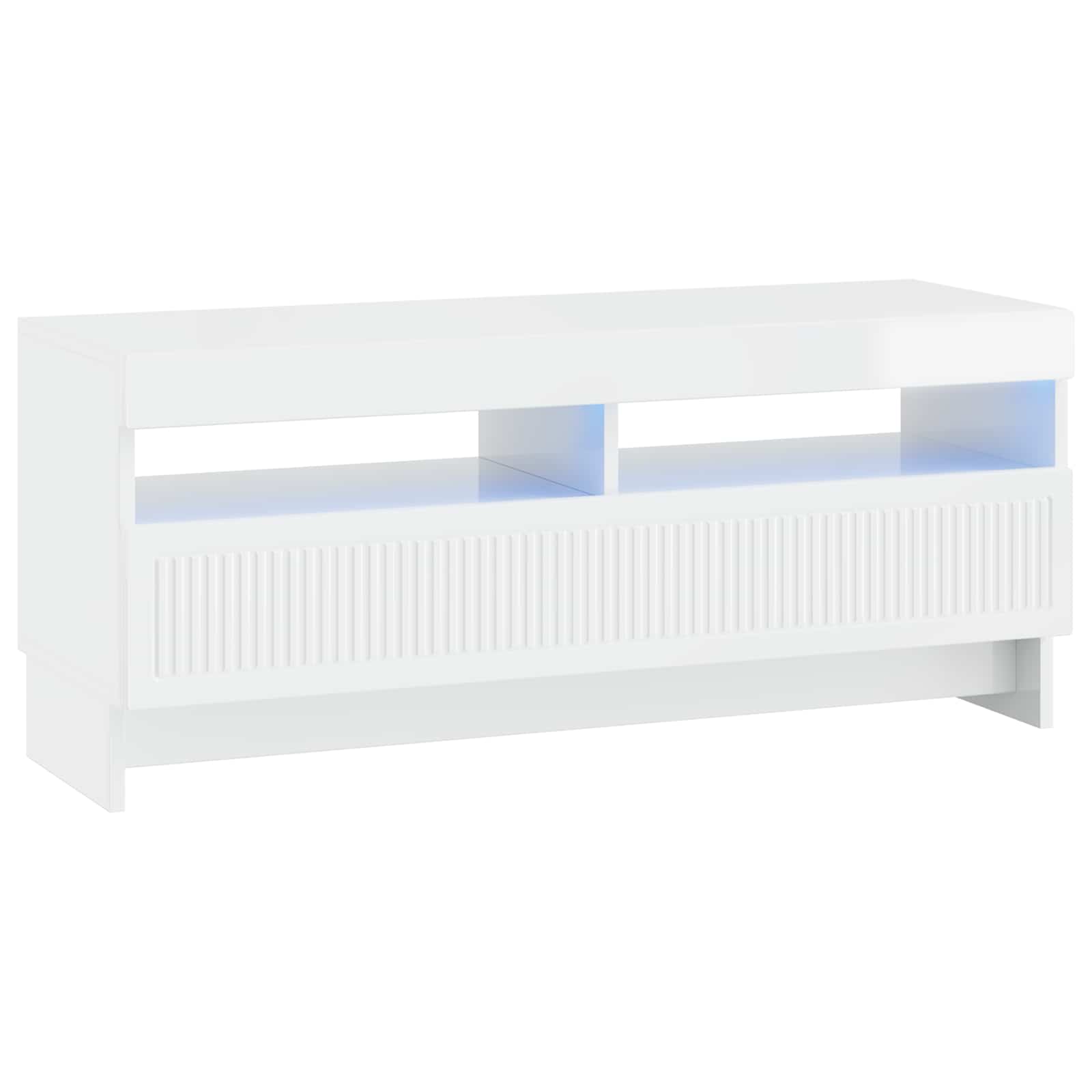 5-teiliges LED TV Schrank Hochglanz Weiß Holzwerkstoff
