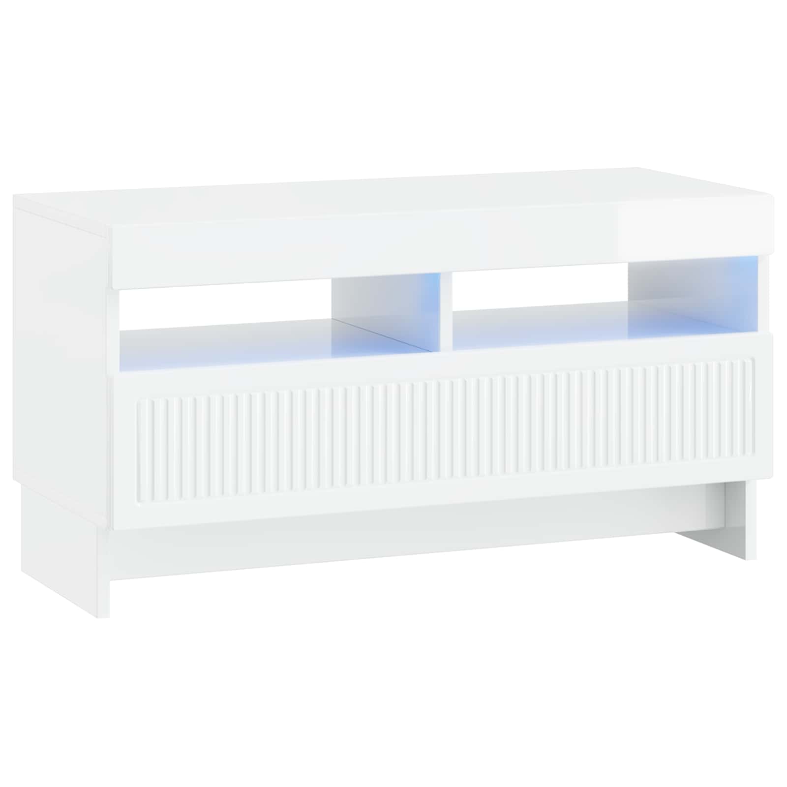 5-teiliges LED TV Schrank Hochglanz Weiß Holzwerkstoff