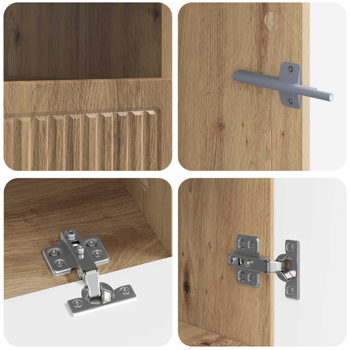 5-teiliges LED TV Schrank Artisan-Eiche Holzwerkstoff