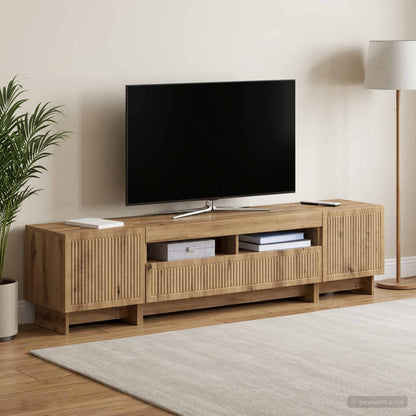 5-teiliges LED TV Schrank Artisan-Eiche Holzwerkstoff