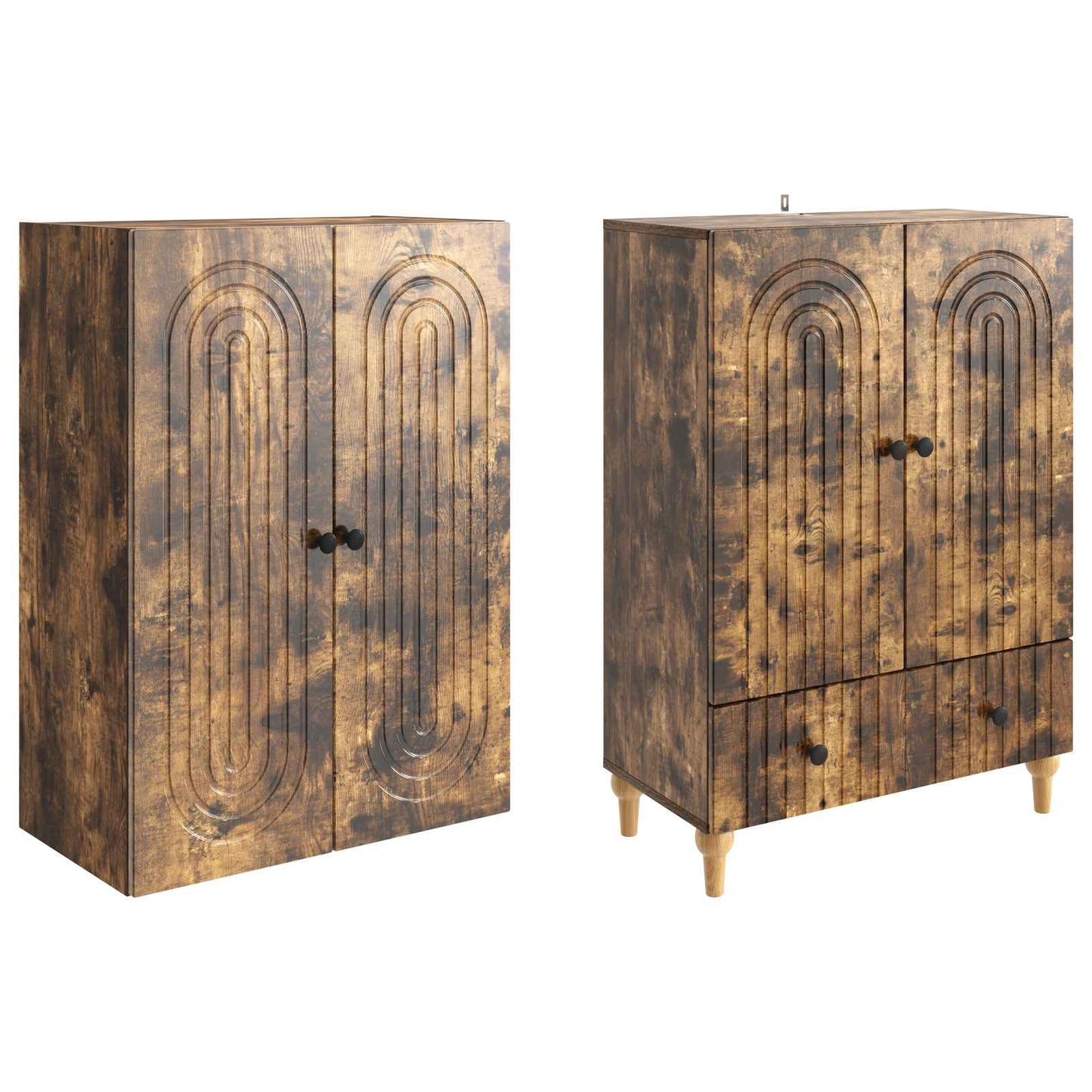 Schrankset 2 stk. Räuchereiche Holzwerkstoff