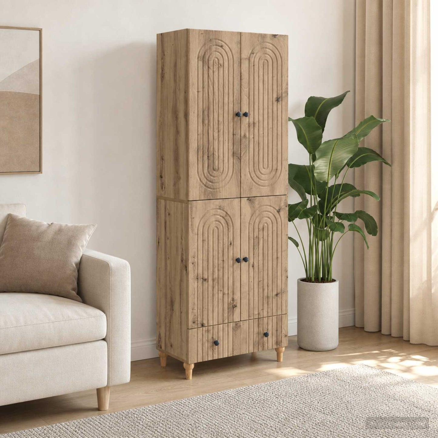 Schrankset 2 stk. Artisan-Eiche Holzwerkstoff