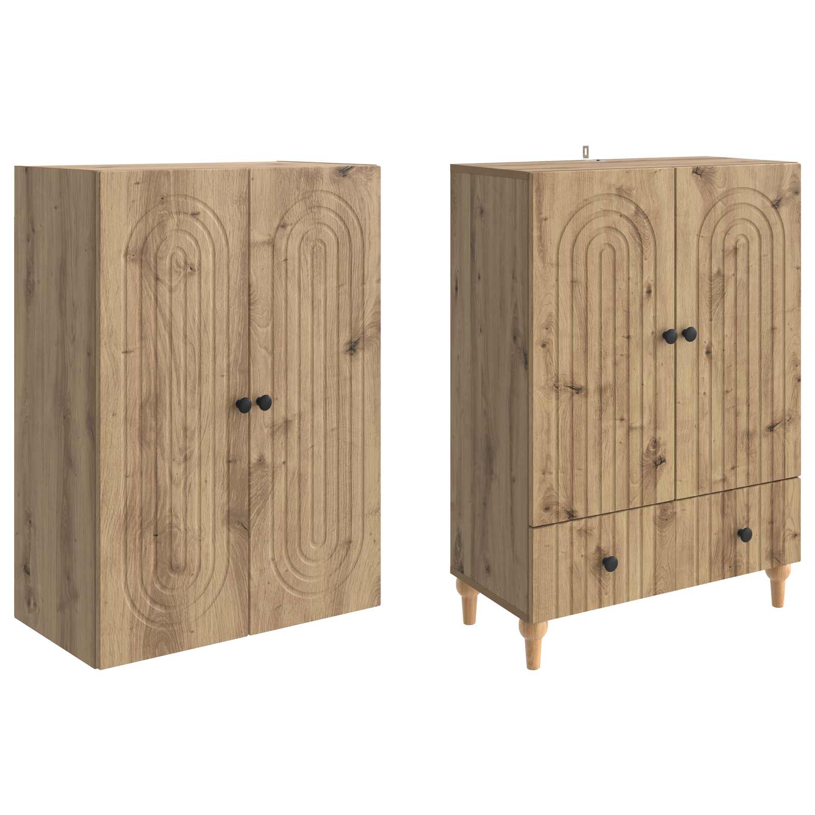 Schrankset 2 stk. Artisan-Eiche Holzwerkstoff