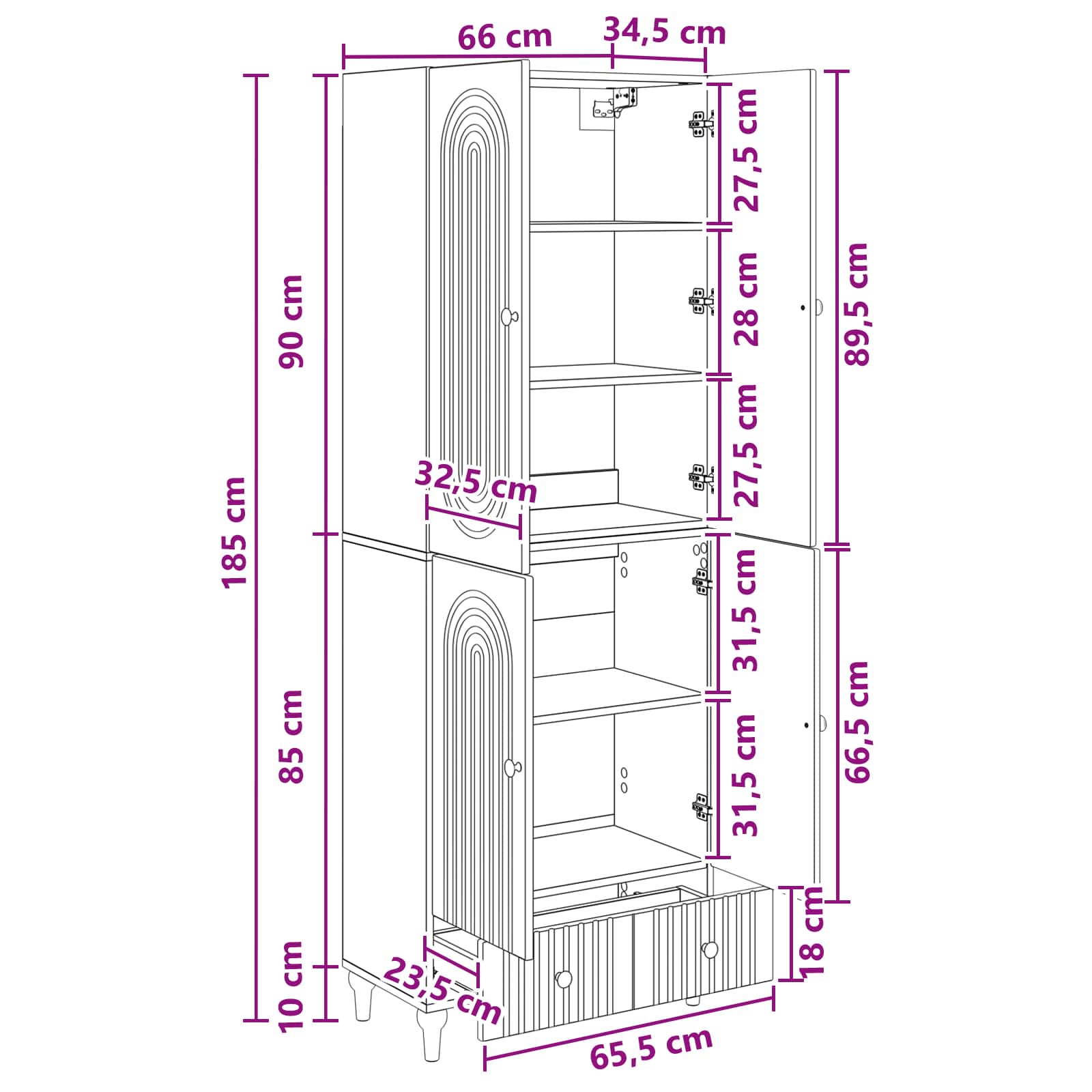 Schrankset 2 stk. Artisan-Eiche Holzwerkstoff