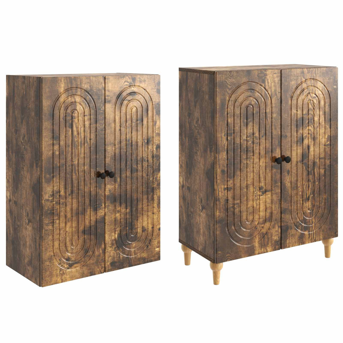 Schrankset 2 stk. Räuchereiche Holzwerkstoff