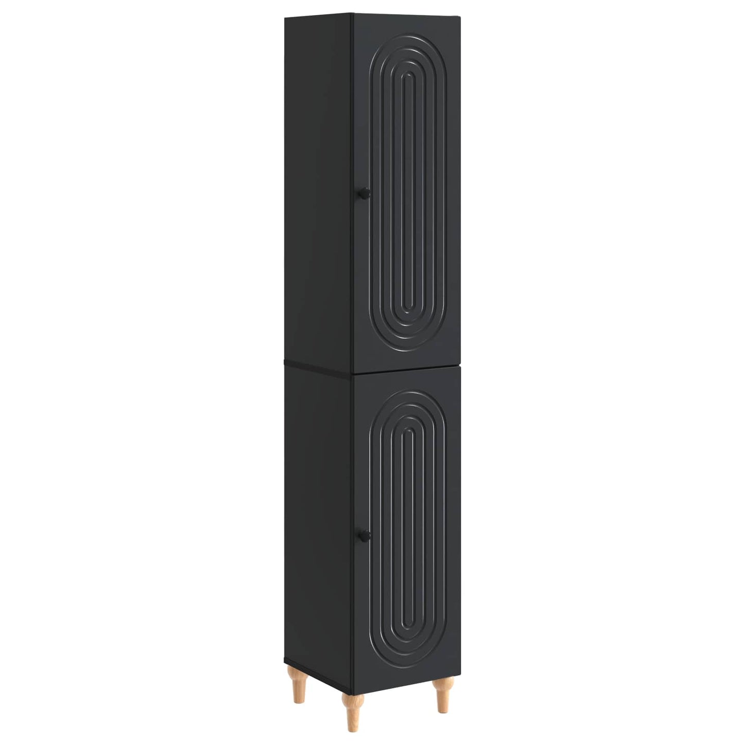Schrankset 2 pcs Schwarz Holzwerkstoff