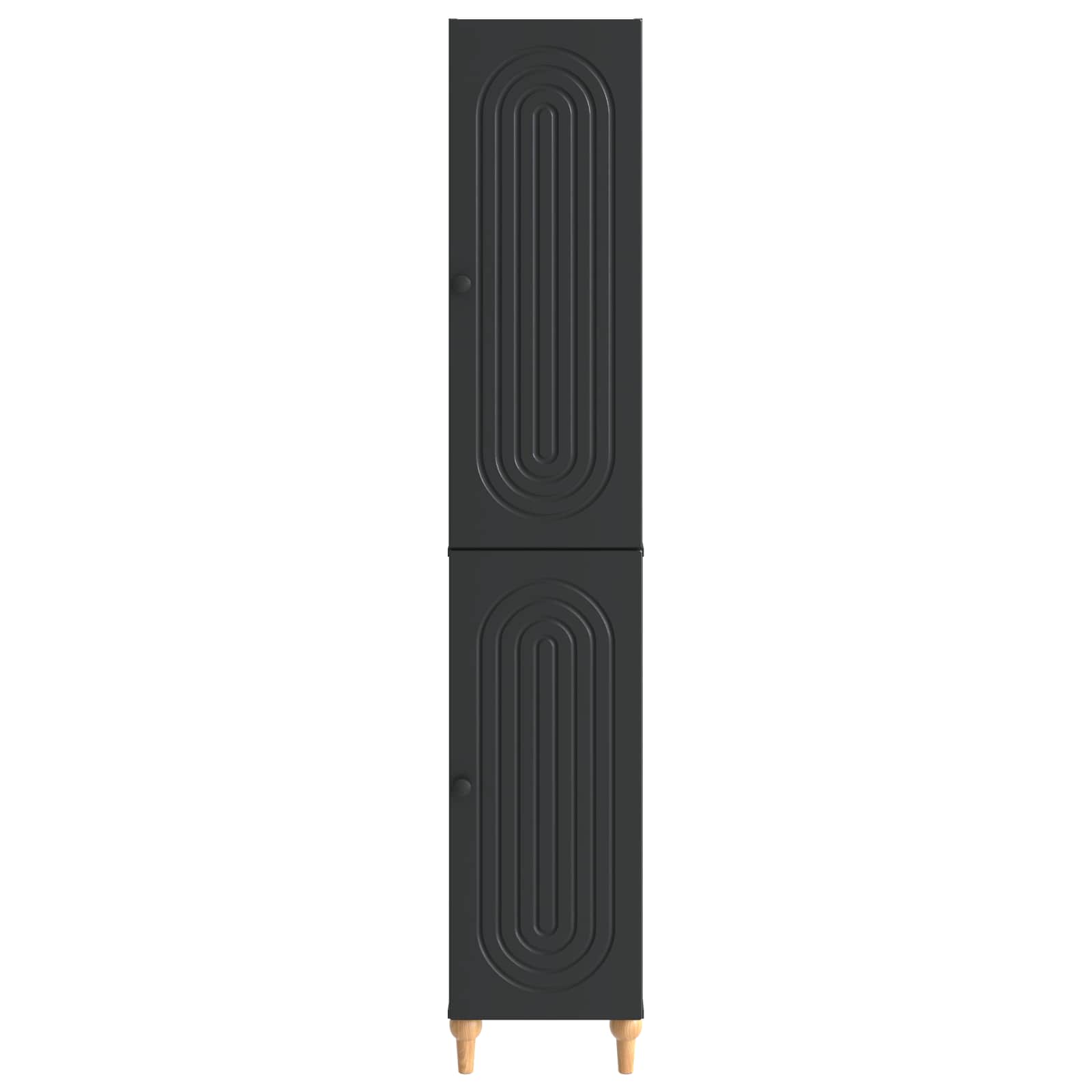 Schrankset 2 pcs Schwarz Holzwerkstoff