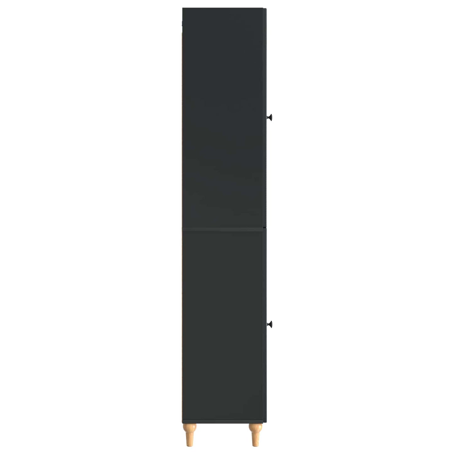 Schrankset 2 pcs Schwarz Holzwerkstoff