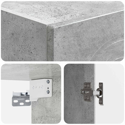 Schrankset 2 stk. Betongrau Holzwerkstoff