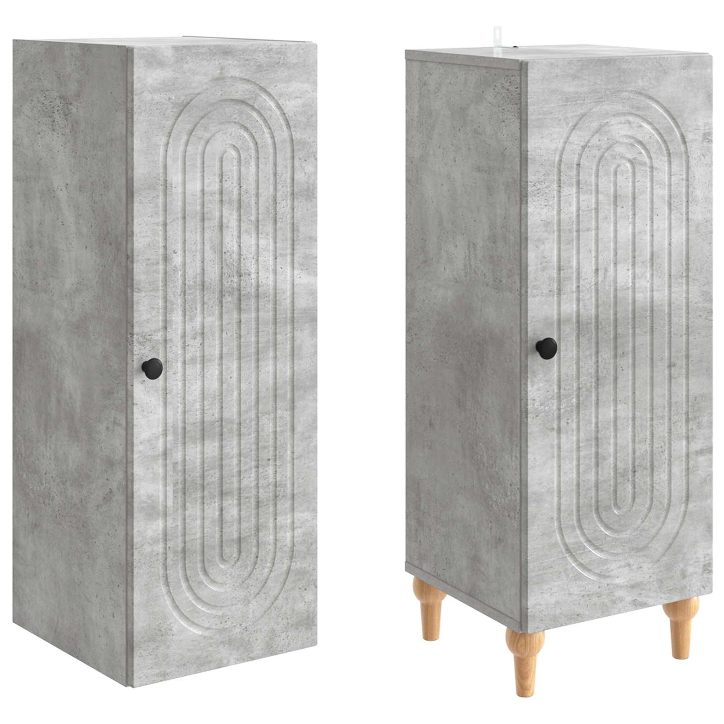 Schrankset 2 pcs Betongrau Holzwerkstoff