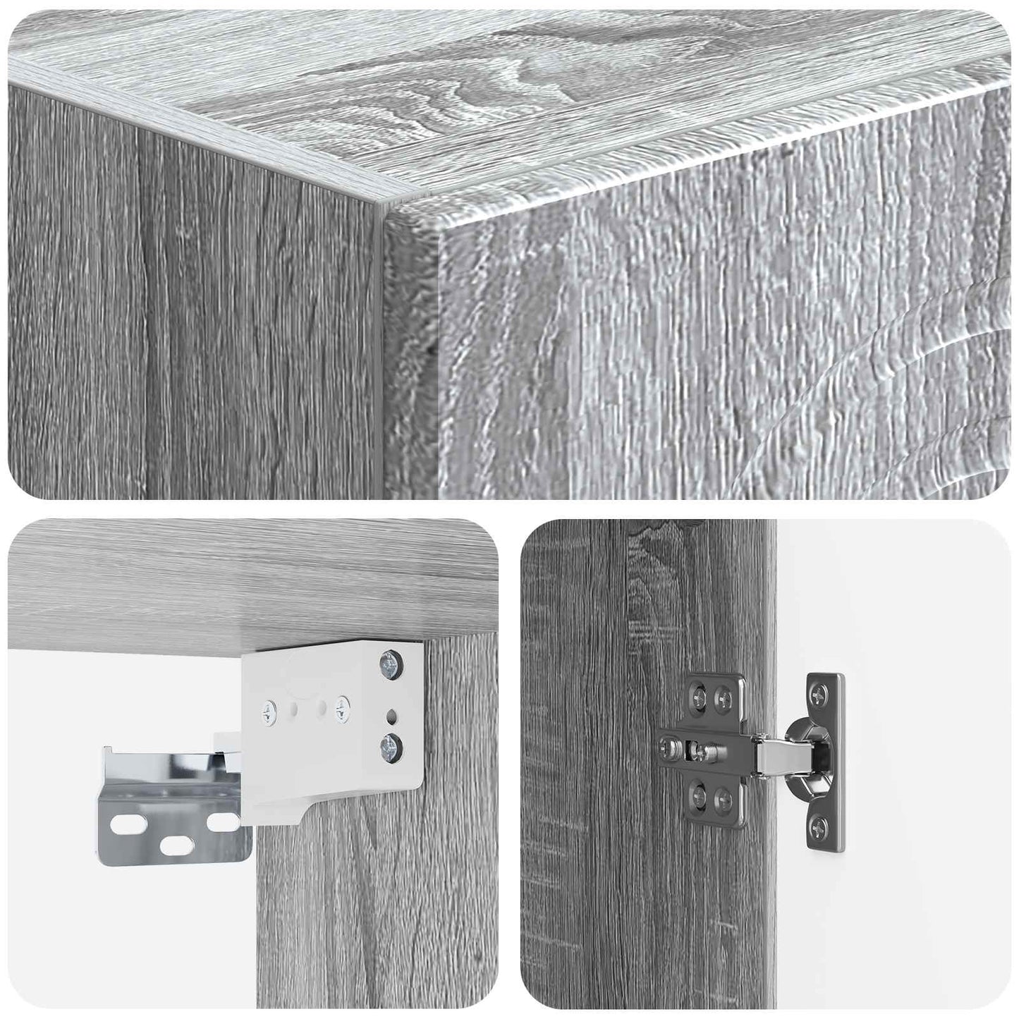 Schrankset 2 stk. Grau Sonoma Holzwerkstoff
