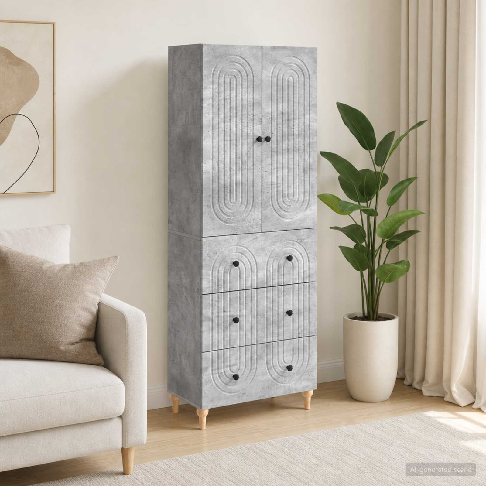 Schrankset 2 pcs 66 x 34,5 x 90 cm Holzwerkstoff