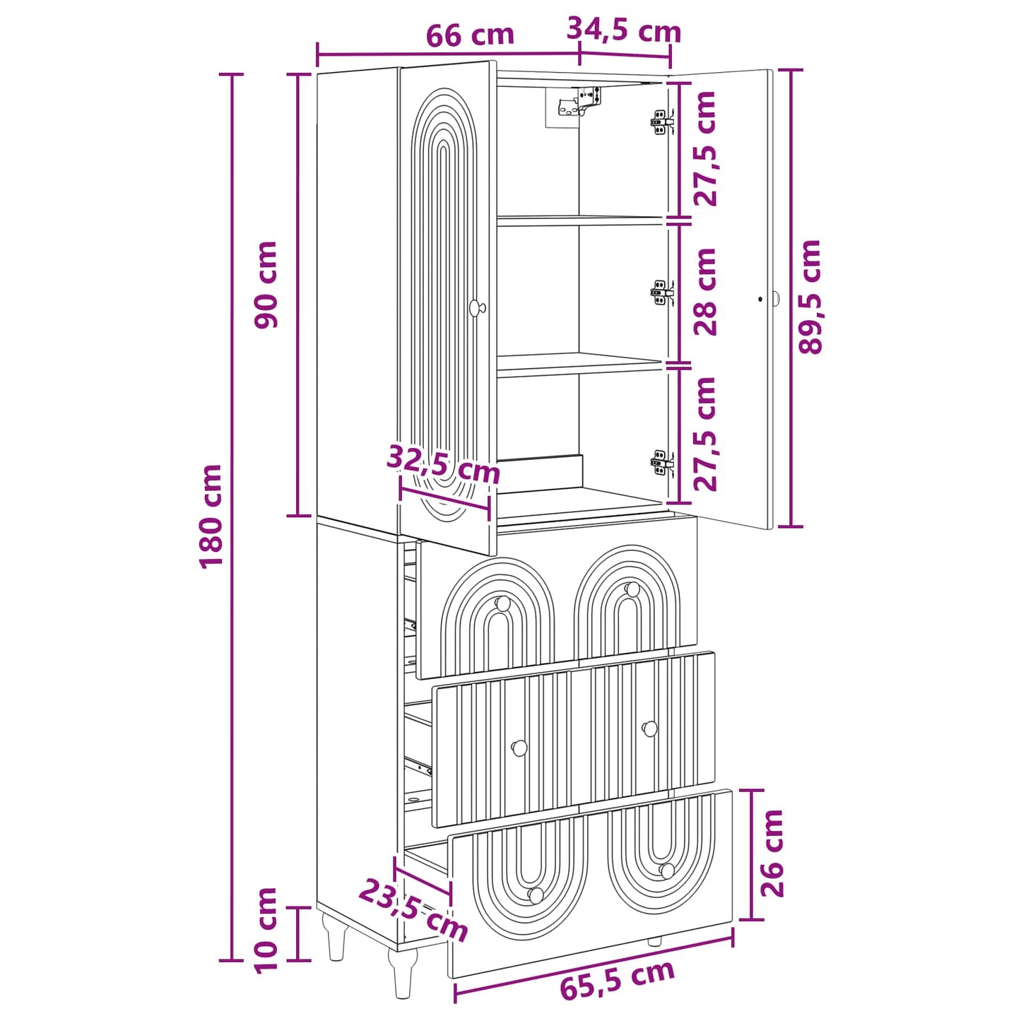 Schrankset 2 stk. Holzwerkstoff