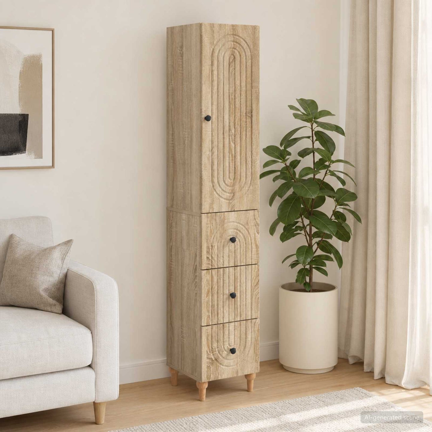 Schrankset 2 pcs 33 x 34,5 x 90 cm Holzwerkstoff